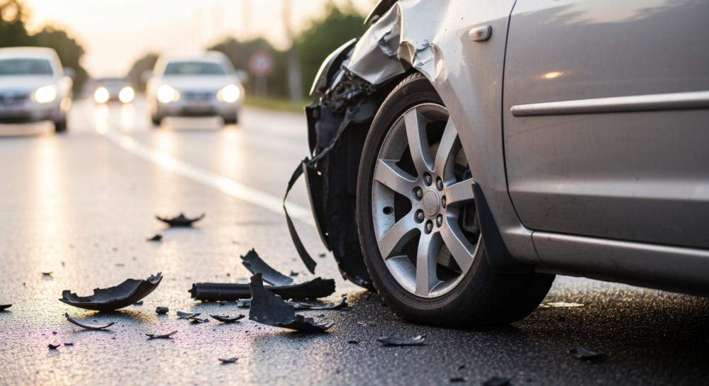 Wypadek w Lipowej: OSP i policja na miejscu zdarzenia